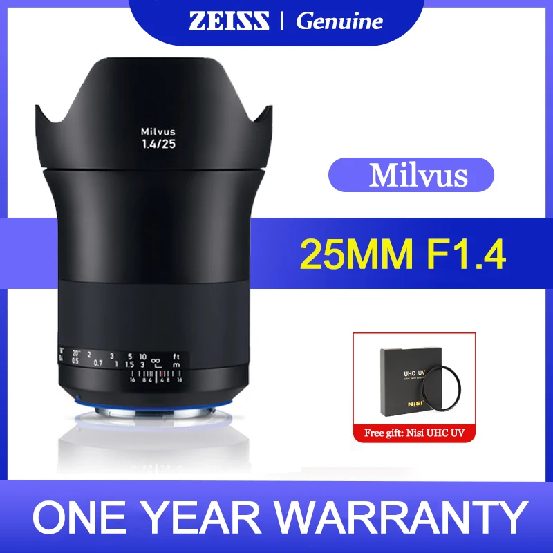 Zeiss Milvus 25Mm F1.4 Ze Obiettivo Full-Frame Per Fotocamera Canon Ef Nikon F Slr Come 5D Sl3 T7 D750 D810 D3X D610 Df Z Cam E2-F6 F8 S6