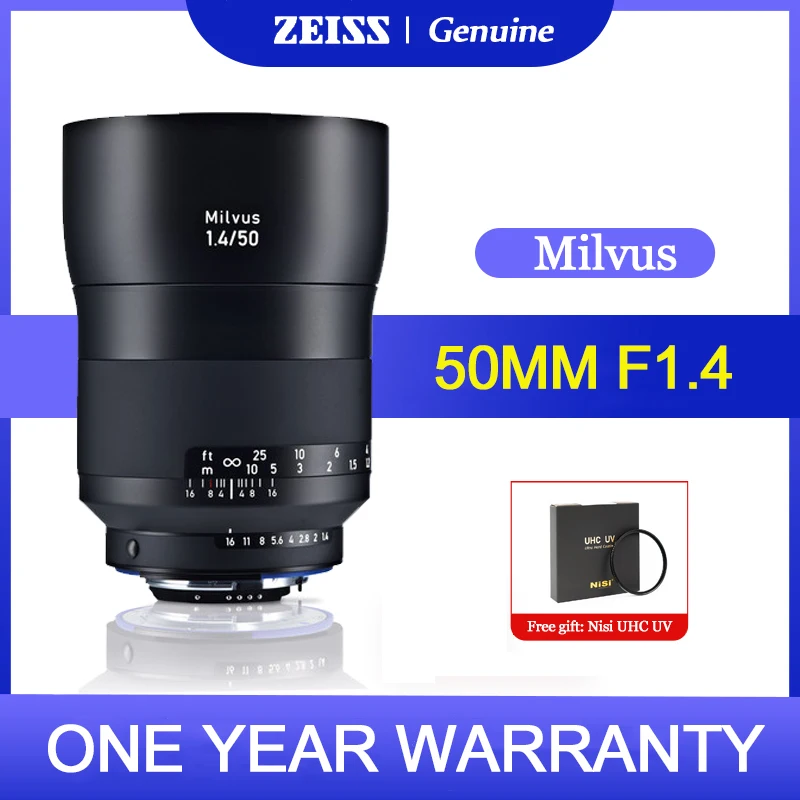 Zeiss Milvus 50Mm F1.4 Ze Obiettivo Full-Frame Per Fotocamera Canon Ef Nikon F Slr Come 5D Sl3 T7 D750 D810 D3X D610 Df Z Cam E2-F6 F8 S6