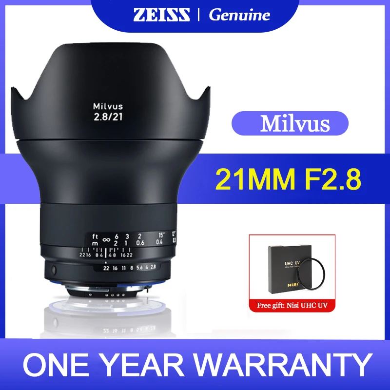 Zeiss Milvus 21Mm F2.8 Obiettivo Full-Frame Per Fotocamera Canon Ef Nikon F Slr Come 5D Sl3 T7 D750 D810 D3X D610 Df Z Cam E2-F6 F8 S6