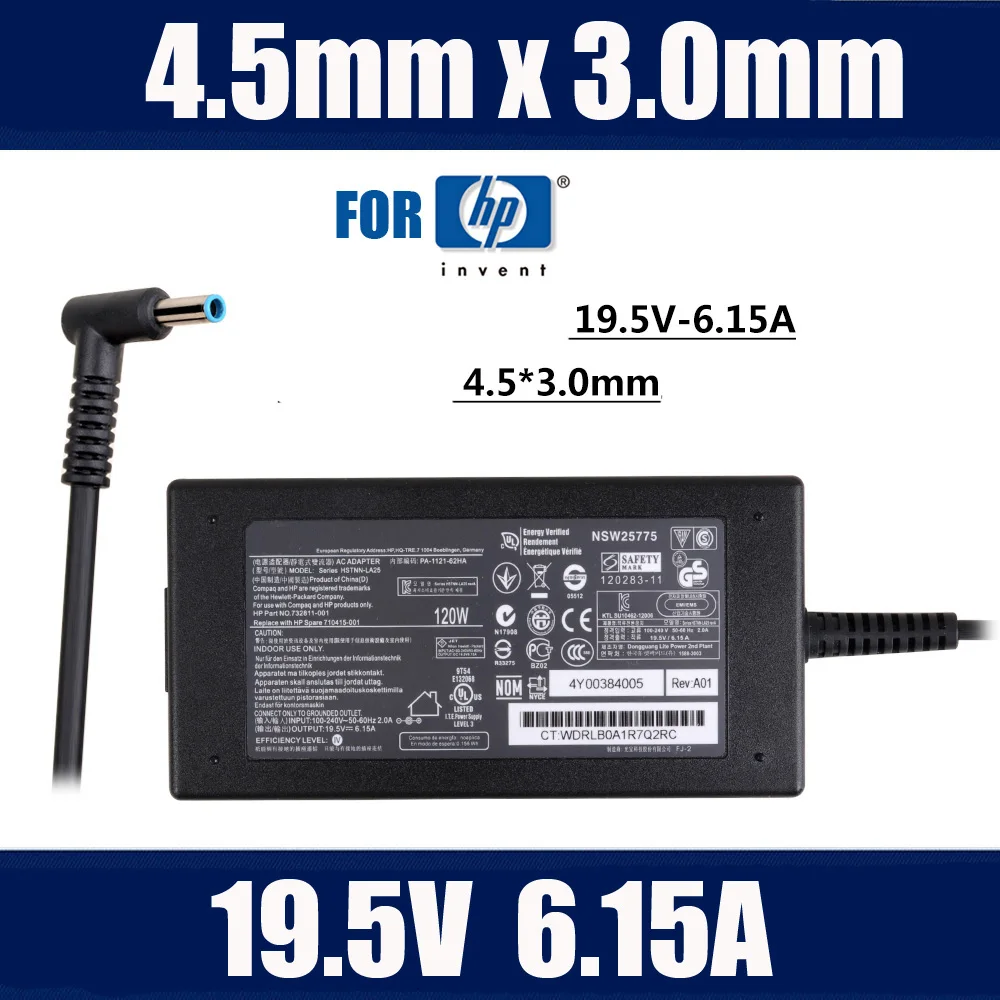 Originale 19.5V 6.15A 120W Per Hp Laptop Power Ac Adapter Charger Envy 15 17 Tpn-Q173 Omen 15 732811-002 710415-001Hstnn-Ca25