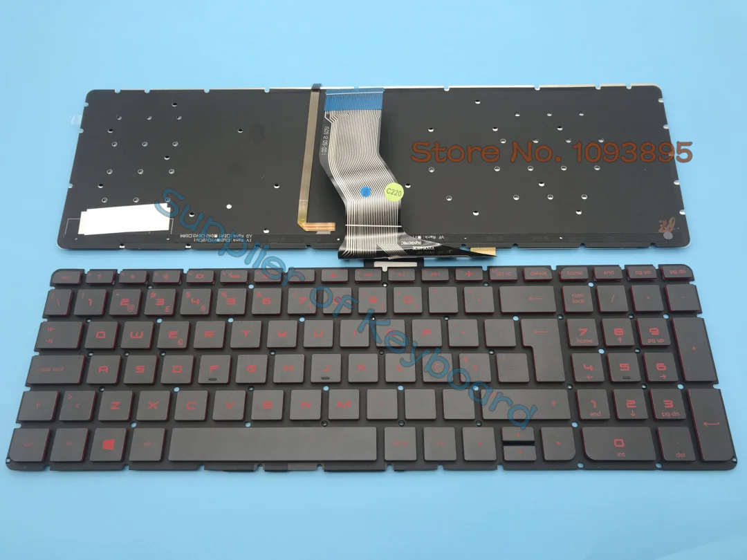 Nuovo Per Hp Omen 17-W000 17-W100 17-W200 17T-W000 17T-W100 17T-W200 Tastiera Portoghese Per Laptop Retroilluminata Rossa