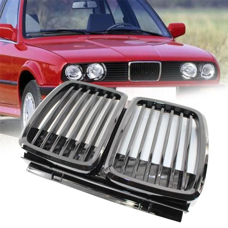 Griglia Renale Anteriore M-Color Nero Lucido Per Bmw E30 325I 318I Serie 3 1982-1994