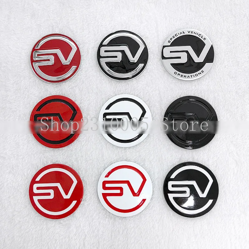 55Mm Round Sv Special Vehicle Operation Metal Car Emblem Trunk Side Doors Badge Logo Sticker Per Range Rover Argento Nero Rosso