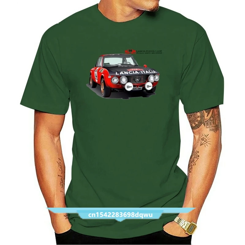Lancia Fulvia Hf Rally Legend Monte Carlo World Rally Maglietta In Cotone Da Uomo