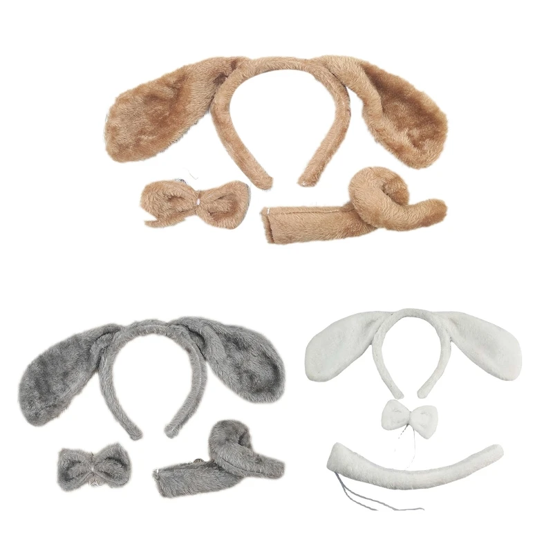 Set Fasce Per Capelli, Orecchie Cane, Cerchietti Per Capelli, Cosplay Animali Peluche, Per Feste A Tema