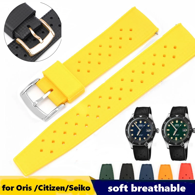 Per Omega Oris Seiko 5 Citizen Rolex Quick Release 20Mm 22Mm Sport Rubber Smart Watch Bracciale Cinturino In Silicone Traspirante