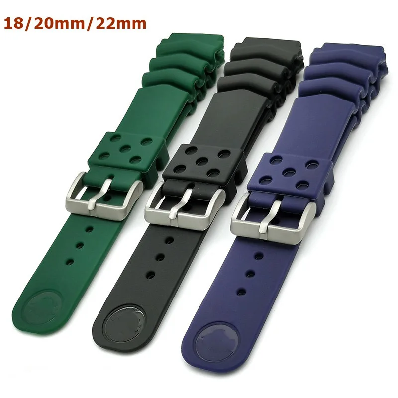 Cinturino Per Orologio In Silicone Per Seiko Prospezione Black Monster Bracciale Per Orologio Sportivo In Gomma Impermeabile Per Uomo Donna 18Mm 20 22