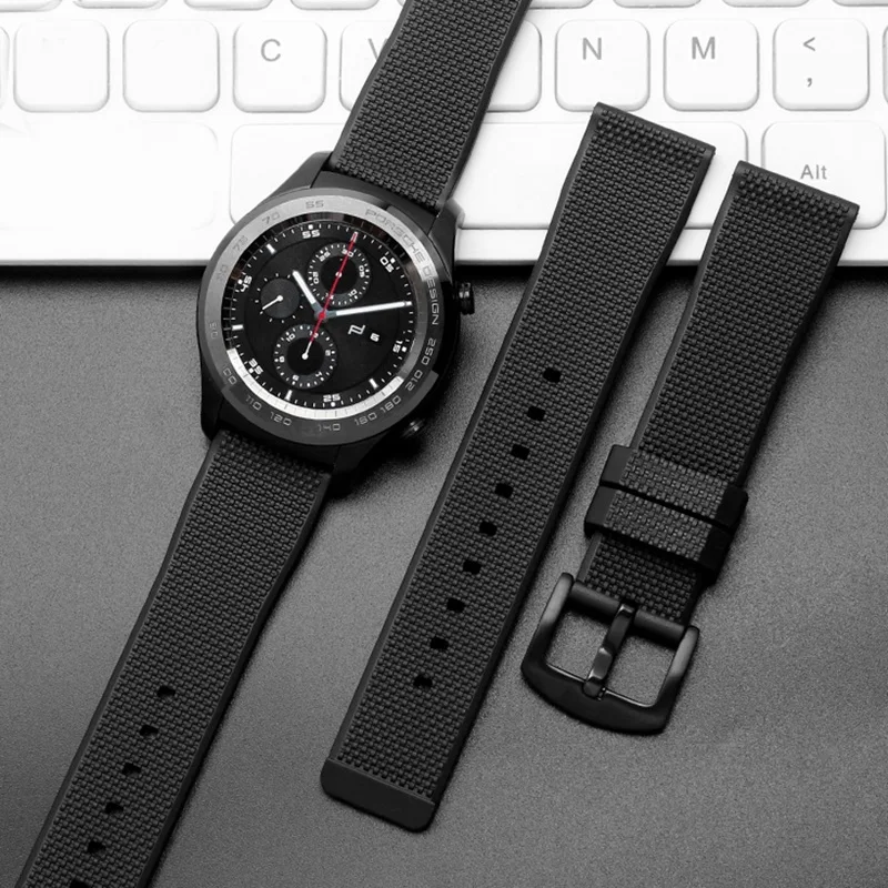 Cinturino Per Orologio In Silicone Da 22Mm Per Seiko Skx Per Omega Samaung S3 Galaxy Watch 46Mm Huawei Watch Gt 2 46Mm Bracciale Sportivo Classico