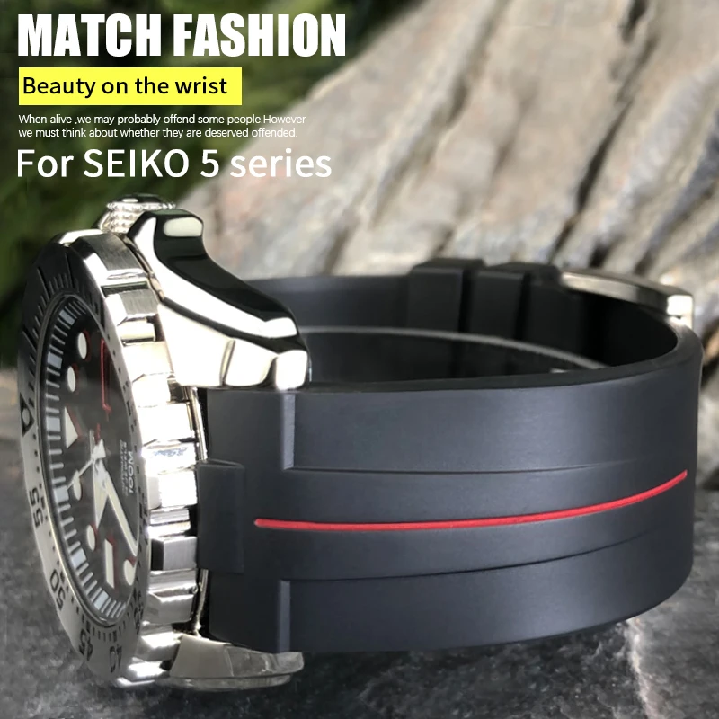 22Mm 24Mm 21Mm 23Mm Cinturino In Gomma Per Orologio Seiko 5 Skx Citizen Longines Huawei Rolex Deepsea Cinturino Sportivo Impermeabile In Silicone
