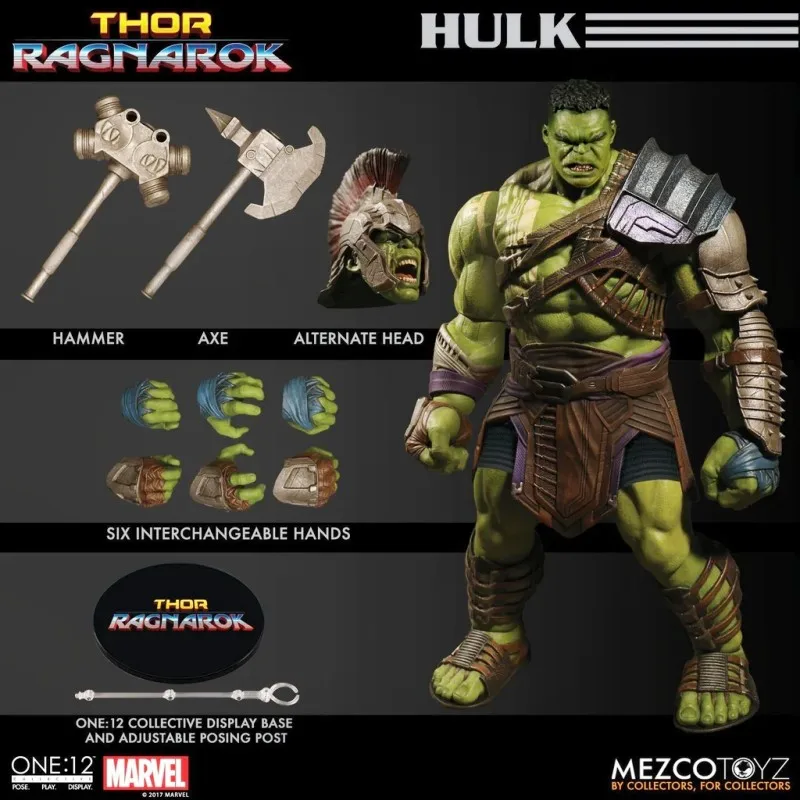 Mezco Toys One:12 Collective Marvel Thor Ragnarok Gladiator Hulk Action Figure Collection Toy Holiday Gifts