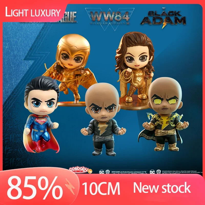 Hot Toys Justice League Superman Wonder Woman Black Adam Cosbaby Mini Collection Doll Anime Action Figure Ornamento Modello Regalo