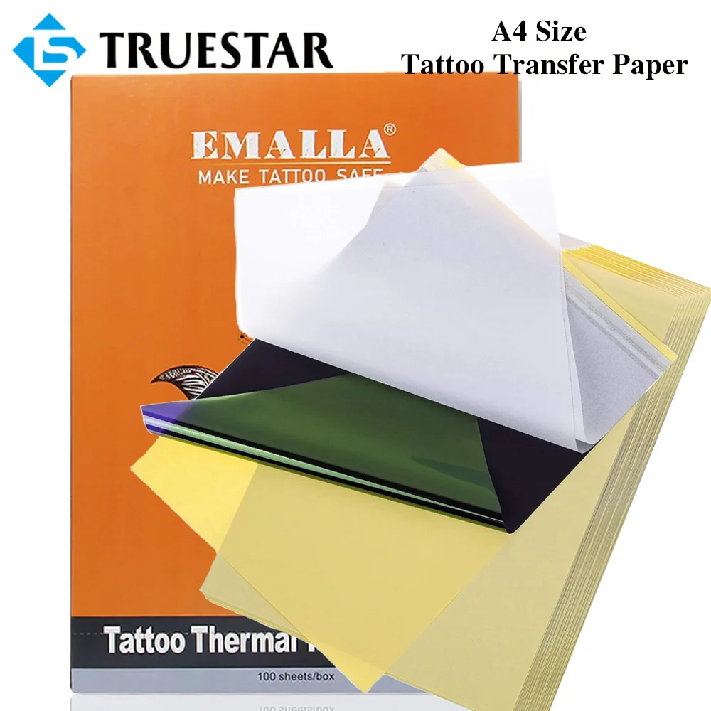 Emalla Tattoo Transfer Paper A4 Size Classic Tattoo Stencil Paper 4 Strati Thermal Copier Paper Tattoo Tracing Paper Accessori