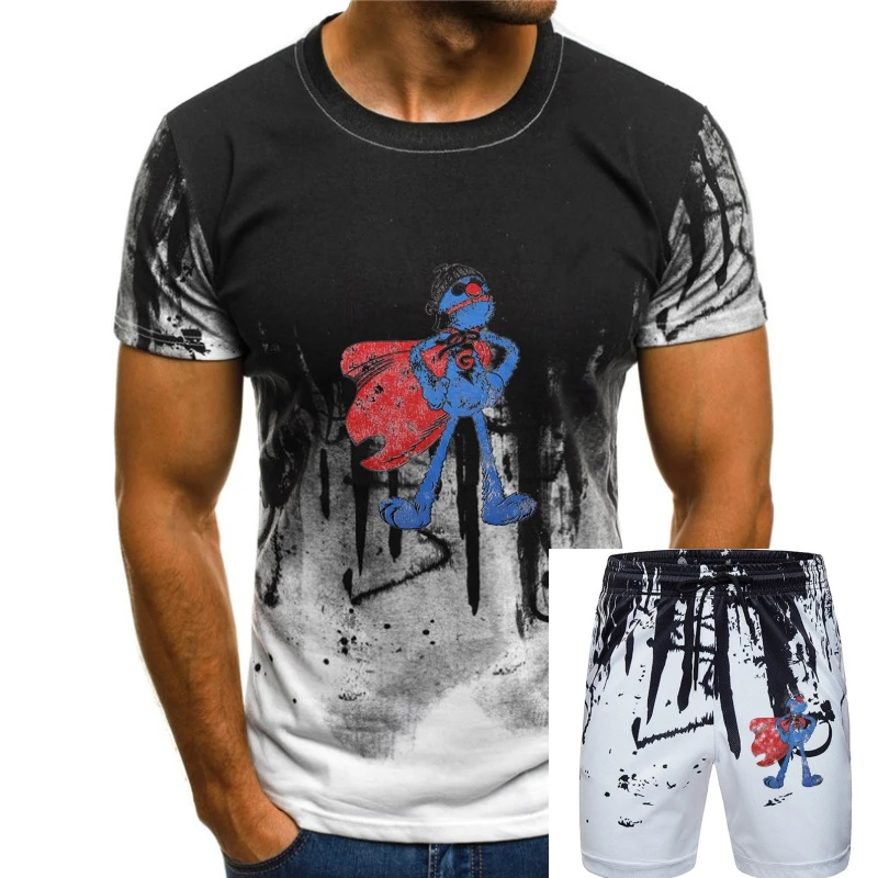 Supergrobi Vintage T-Shirt Super Grover, Elmo, Grobi, Crumb New Fashion Novità Cool Top Uomo Magliette Da Motociclista A Maniche Corte