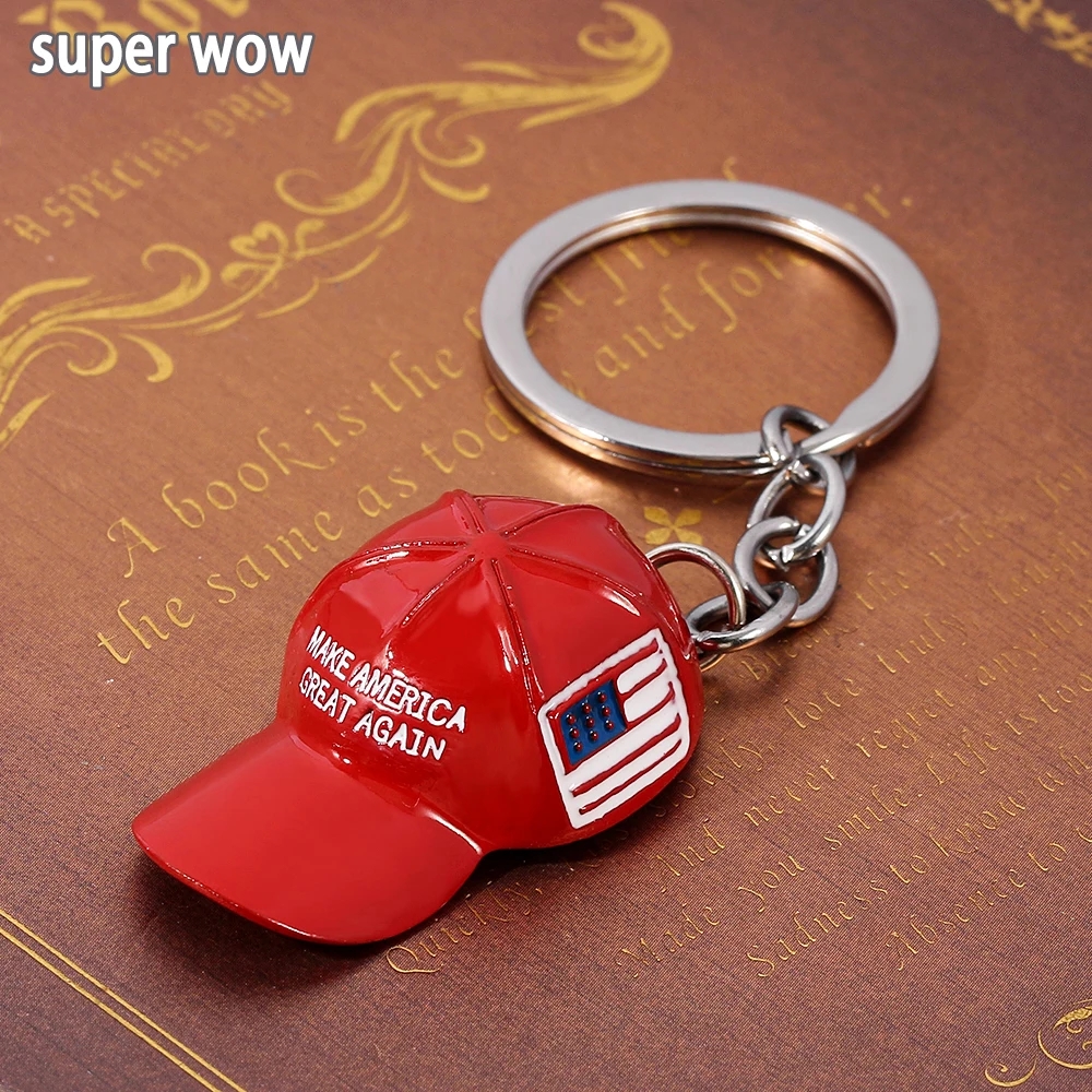 Trump Red Hat Ciondolo Portachiavi Bandiera Americana Cappello Make America Great Again Portachiavi In Metallo Per Uomo Mesh Cap Car Portachiavi Gioie
