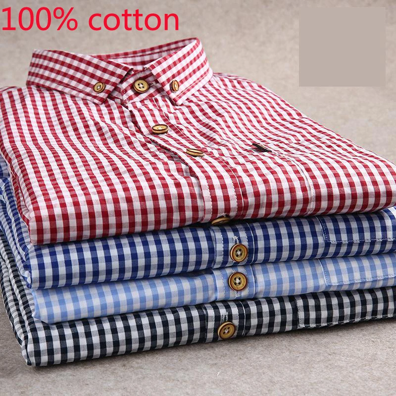 Nuovo Arrivo Moda Super Large Manica Corta Camicie Casual Plaid Estate Uomo 100% Cotone Plus Size S M L Xl 2Xl 3Xl 4Xl