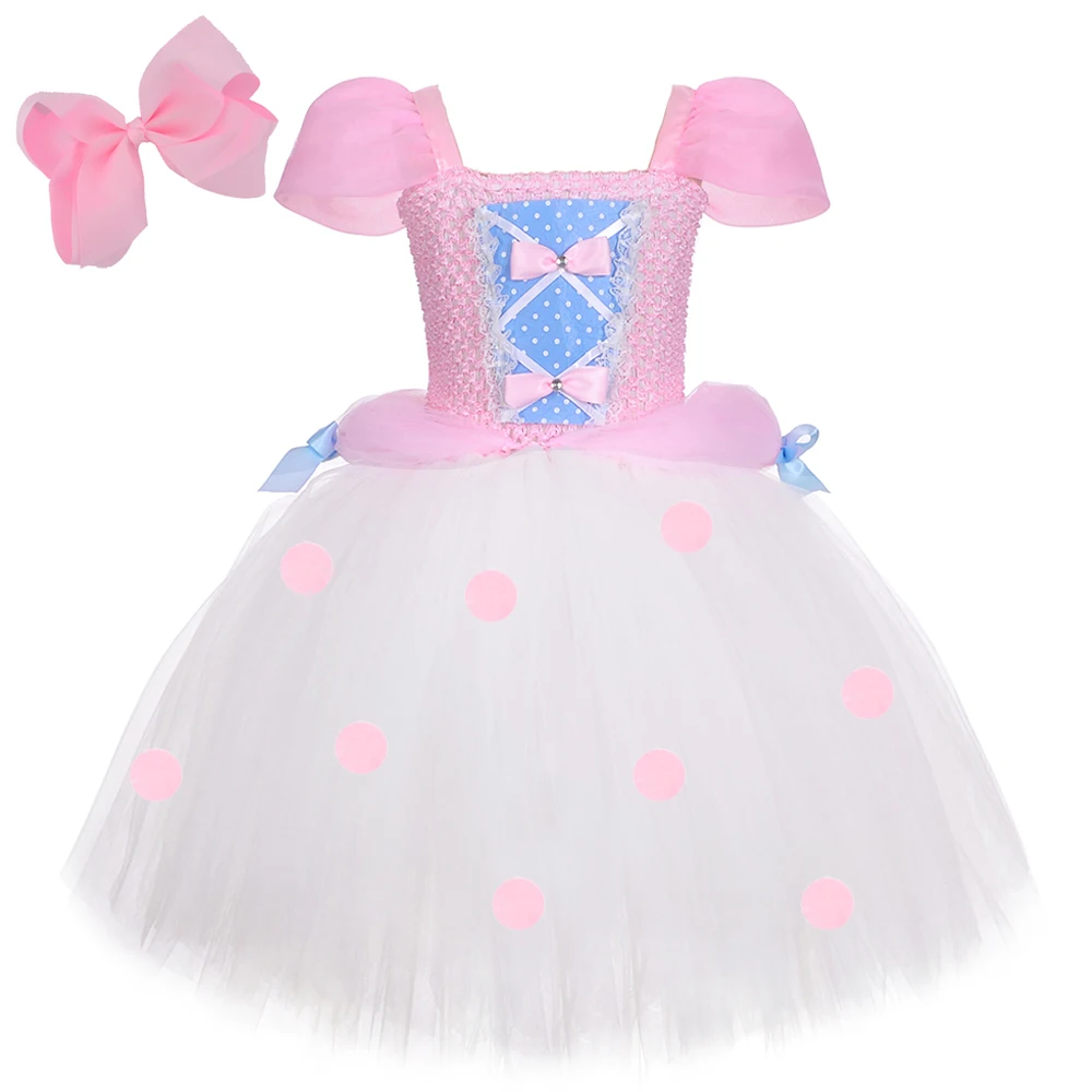 Disney Toy Story Bo Peep Costumes For Girls Pink Sheep Princess Dresses Con Maniche A Sbuffo Kids Birthday Halloween Tutu Outfit