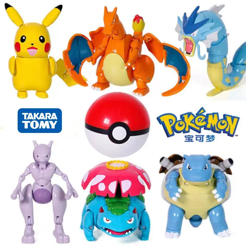 Pokemon Box Set Pocket Monster Pokeball Giocattoli Di Deformazione Pikachu Charizard Mewtwo Blastcx Venusaur Gyarados Anime Figure Model