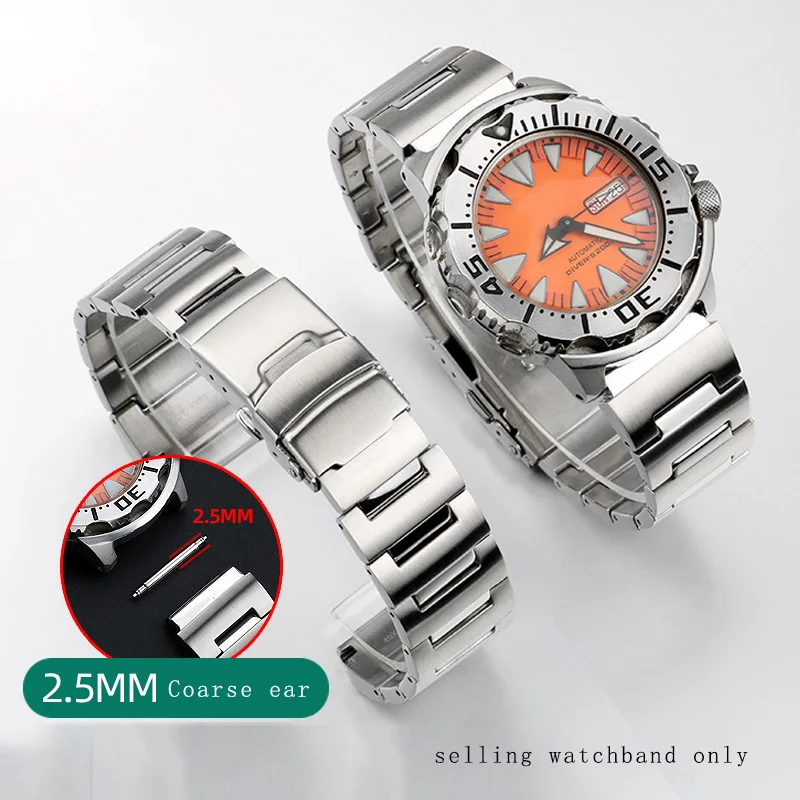 Bracciale In Acciaio Inossidabile Per Cinturino In Acciaio Di Precisione Seiko N. 5 Cinturino Per Orologio Con Denti Rossi Water Ghost Monster Srph75K