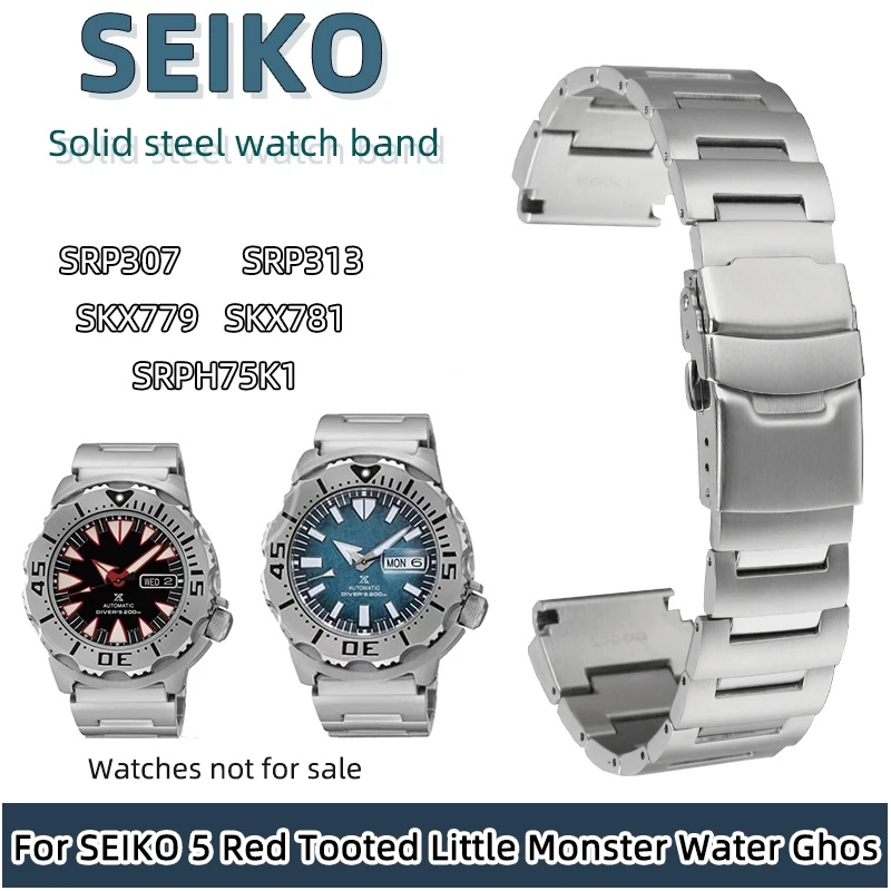 Cinturino In Metallo 20Mm Per Seiko 5 Red Tooted Little Monster Water Ghost Bracciale In Acciaio Inossidabile Srp307 313 H75K Skx779 781 Cinturino
