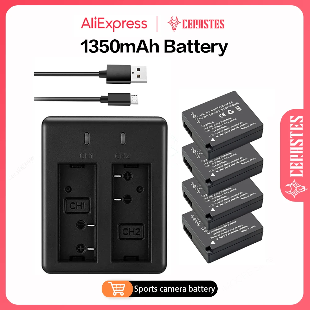 Cerastes 2 Pz/Lotto 3.7V 1350Mah Batteria Ricaricabile Per V39 V35 V316 Action Camera Backup Bateria