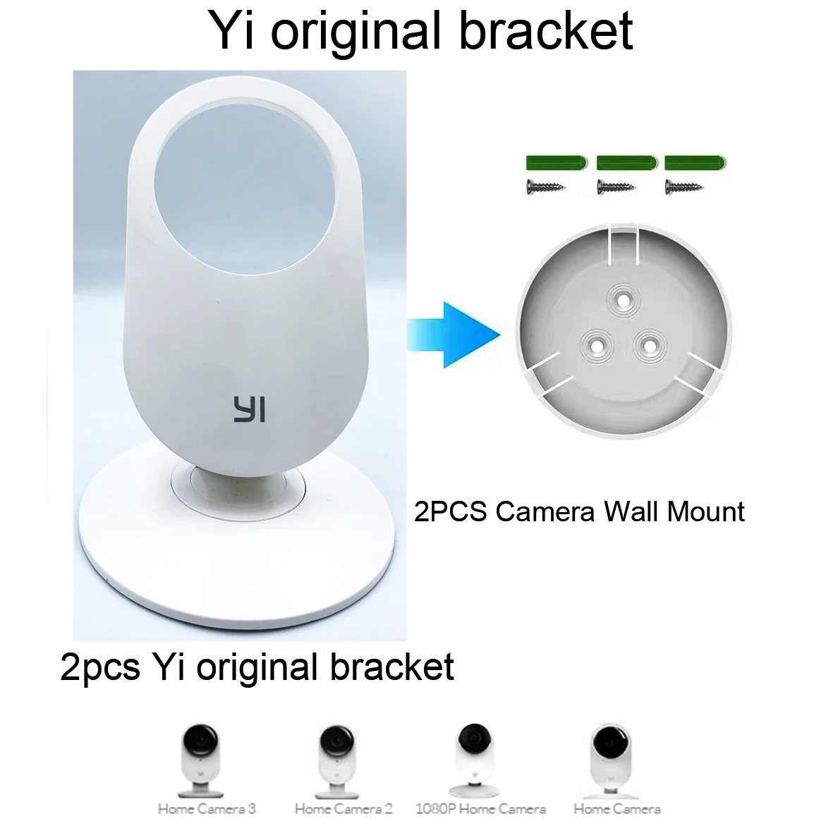 2Set Supporto Originale Per Yi Home Camera3 Yi Home Camera2 1080P Home Camera Kami Home Camera Telecamera Di Sicurezza Domestica Montaggio A Parete