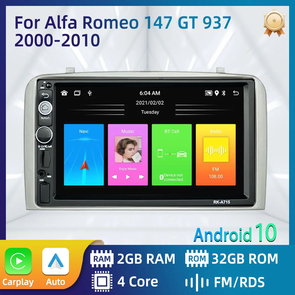Autoradio Per Alfa Romeo 147 Gt 937 2000-2010 Radio 2 Din Android Car Multimedia Player Unità Principale Autoradio Carplay Android Auto