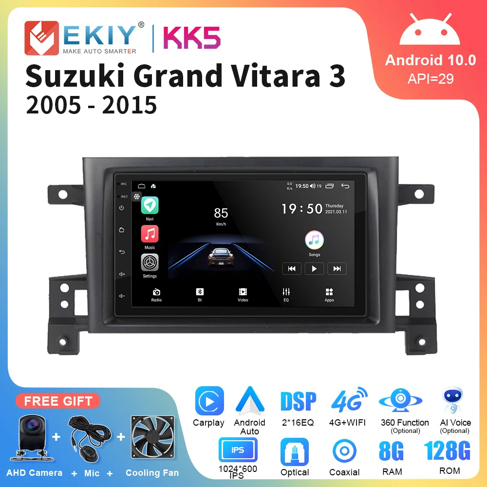Ekiy Kk5 Autoradio Stereo Per Suzuki Grand Vitara 3 2005-2015 Sistema Intelligente Android Lettore Video Multimediale Navigazione Gps