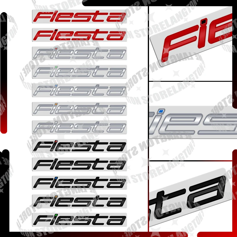 Per Ford New Fiesta Badge Lettera Car Body Emblem 3D Metal Tail Sticker St Line Focus Ecosport Kuga Mondeo Everest Accessori