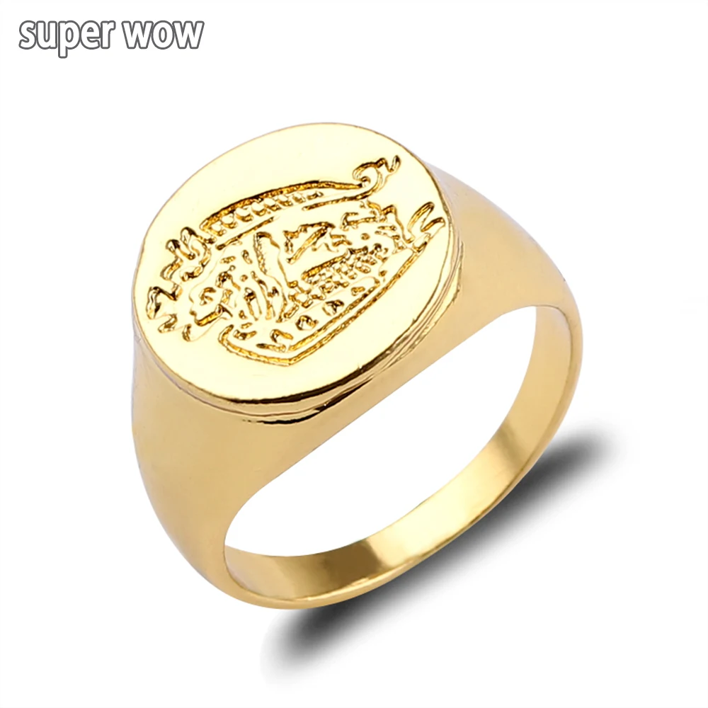 Film Kingsman Custom Dinosaur Signet Rings Anello Da Dito In Lega Di Metallo Color Oro Per Donna Uomo Accessori Per Gioielli Regali Per Amici