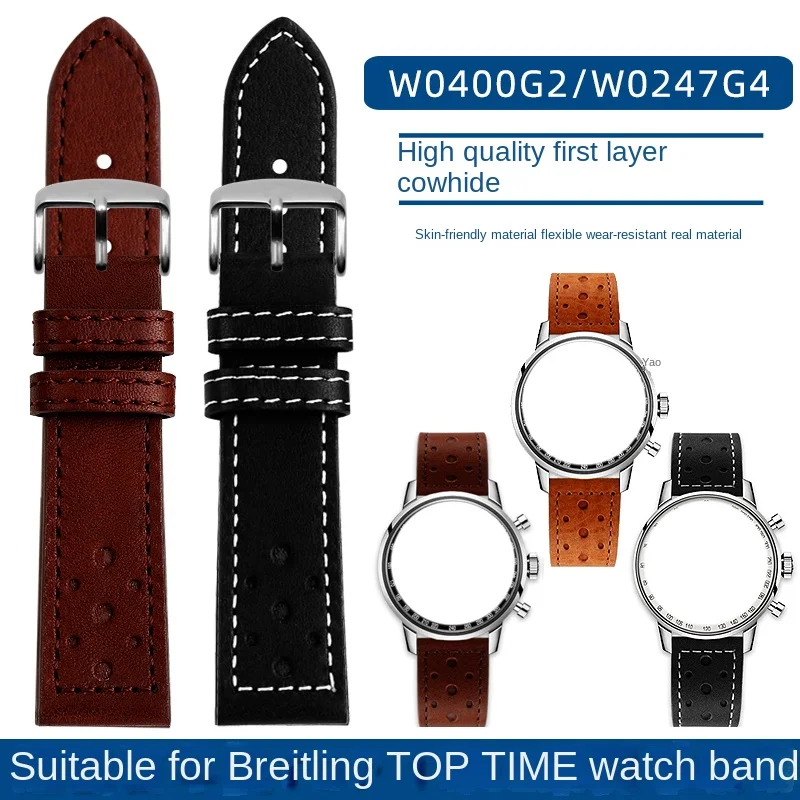 Cinturino Per Orologio Adatto In Pelle Bovina Con Strato Superiore Italiano Breitling Top Time Series Cinturino Con Catena Per Orologio Da Uomo Vintag