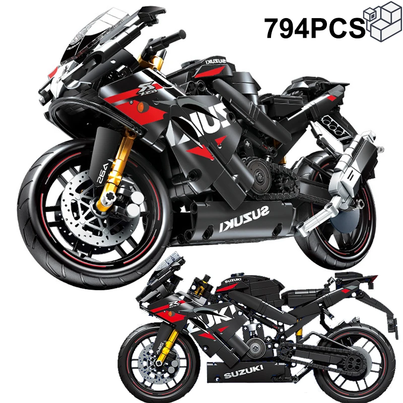 794 Pz Tecnico Gsxr 1000R Moto Building Blocks City Moto Moto Racing Veicolo Mattoni Giocattoli Regali Per Bambini Ragazzi
