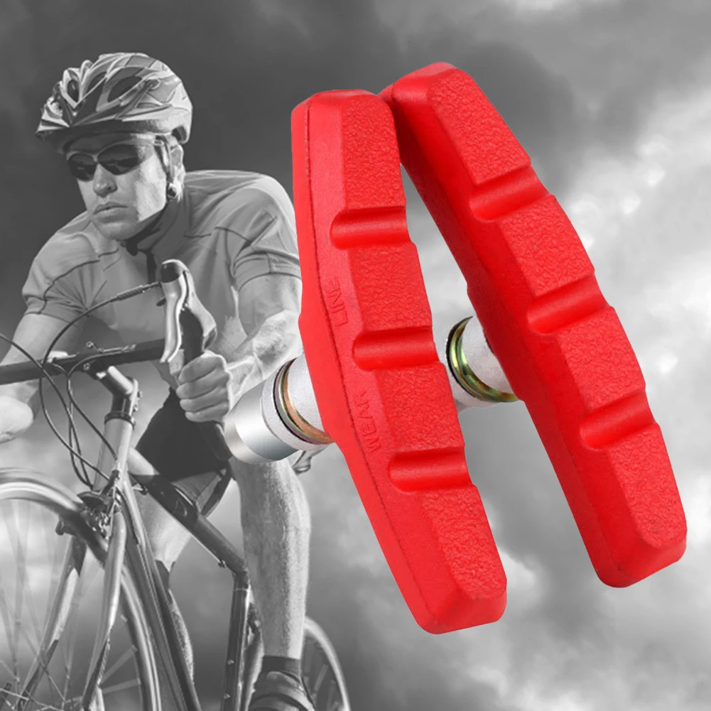 Mountain Road Bicycle V-Brake Shoes Pads Rubber Bike V Pastiglie Dei Freni Blocchi Delle Scarpe Strumenti Leggeri E Silenziosi Per La Parte Del Ciclis