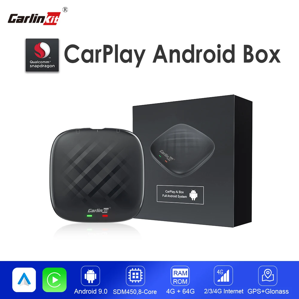 Carplay Ai Box Sistema Android Snapdragon 8 Core 4G + 64G Carlinkit Mini Ai Streaming Box Wireless Android Auto Support Yt Netflix