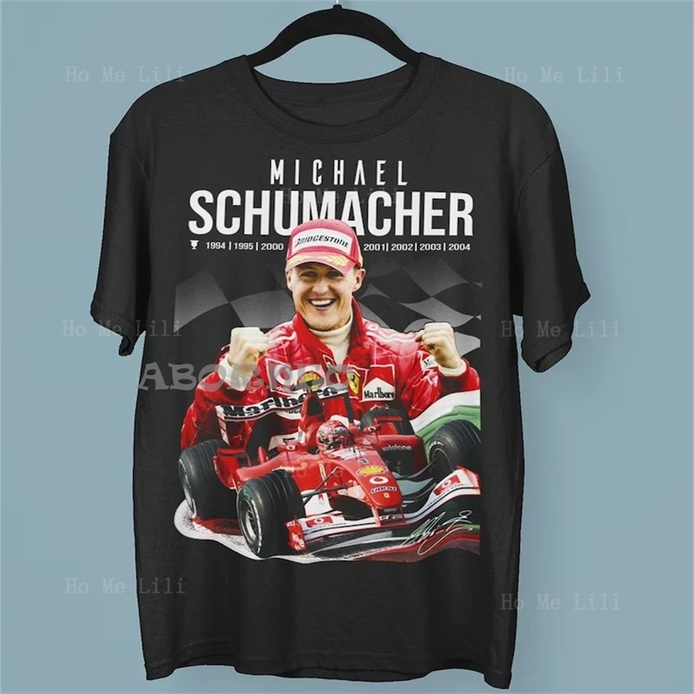 Michael Schumacher Vintage Ferrari 90'S Graphic Unisex Rap T-Shirt Grand Prix Formula One Tee Men Cotton