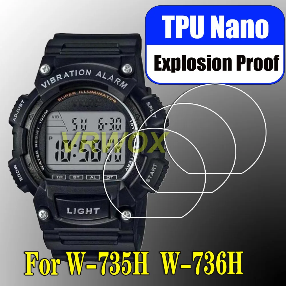5 Pz Per Dw-9052 W-735 W-736 6900 Ae-1400 G-9000 Gw-9500 Orologio Hd Trasparente Antigraffio Nano Proteggi Schermo Antideflagrante