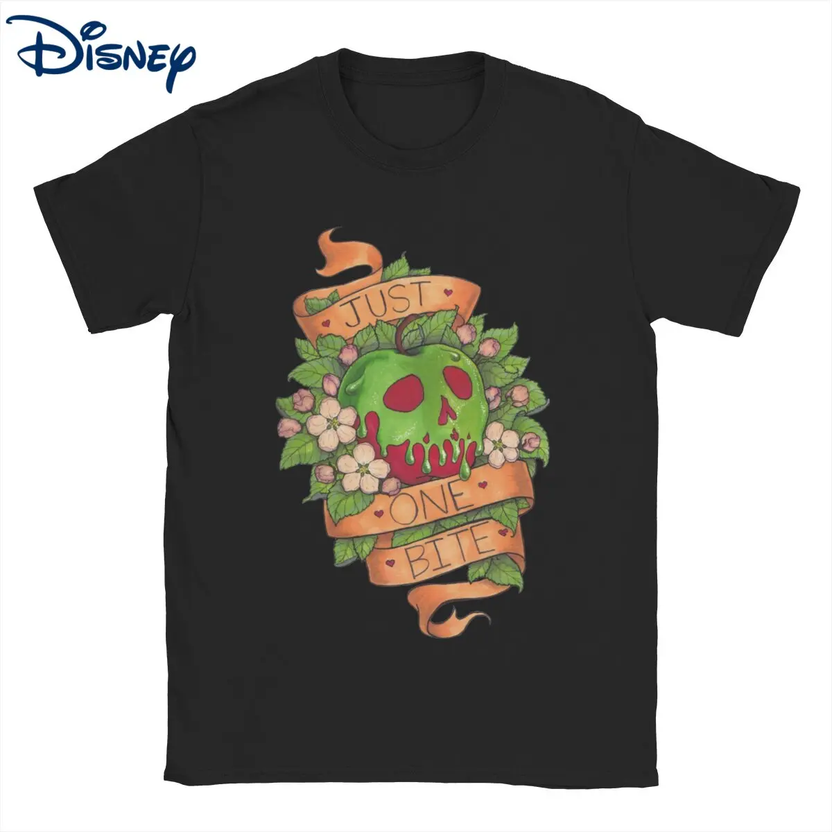 Disney Just One Bite Biancaneve Poison Apple T Shirt Da Uomo In Puro Cotone Impressionante T-Shirt O Collo Tees Manica Corta Vestiti Stampati