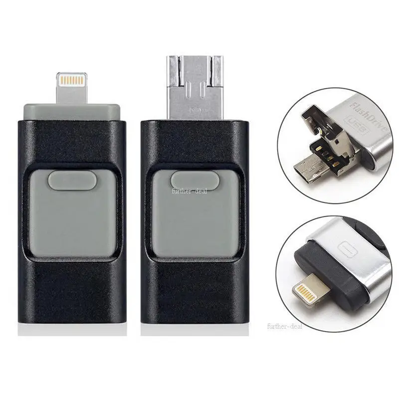 Thumb Drive 128Gb Iphone Flash Drive Memory Stick Pendrive Type-C Micro Usb Flash Drive 16Gb 32Gb 64Gb Pen Drive Clef Usb3.0
