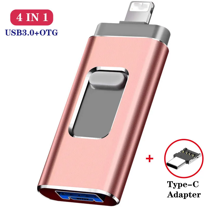 Per Iphone Lightning Ios Otg Flash Drive Memory Stick Tipo C Pendrive Type-C Usb Flash Drive 16Gb 32Gb 64Gb Pen Drive Usb3.0