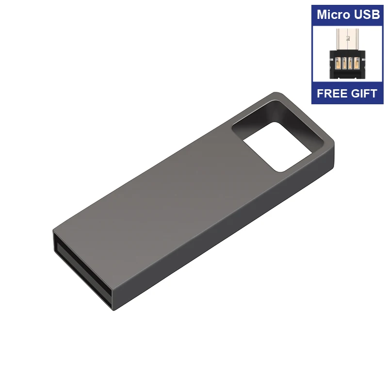Pen Drive 256Gb Chiavetta Usb Impermeabile In Metallo 32Gb 64Gb 128G Pendrive 4G 8G 16G Chiavetta Usb 2.0 Tipo C O Micro Adattatore Gratuito