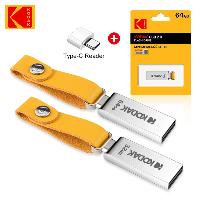 Kodak K122 Metal Usb Flash Drive 32Gb Memory Stick Pen Drive Usb2.0 Pendrive Disk U Disk Memoria Adattatore Di Tipo C
