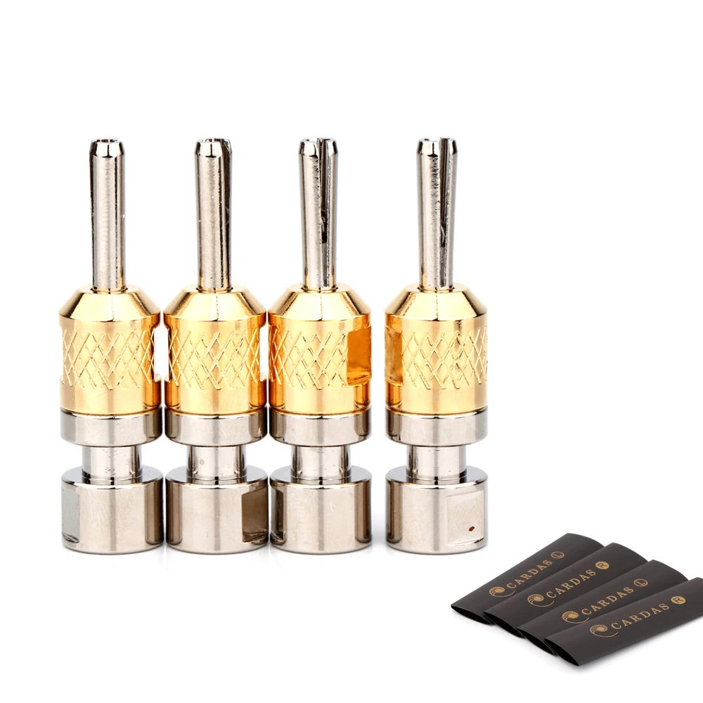 4 Pezzi Cardas Cab Locking Banana Plug Golden Riferimento Binding Post Jack Cavi Per Altoparlanti Presa Femmina Connettore Fai Da Te