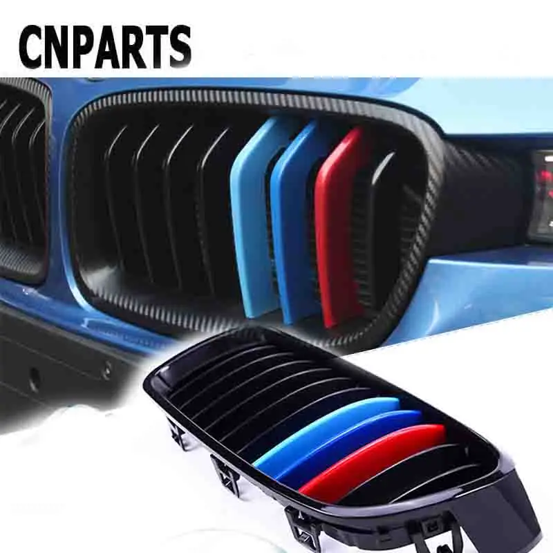 Cnparts 3Pcs 3D M Styling Car Griglia Anteriore Trim Sport Strips Cover Motorsport Power Performance Stickers Per Bmw X5 E53