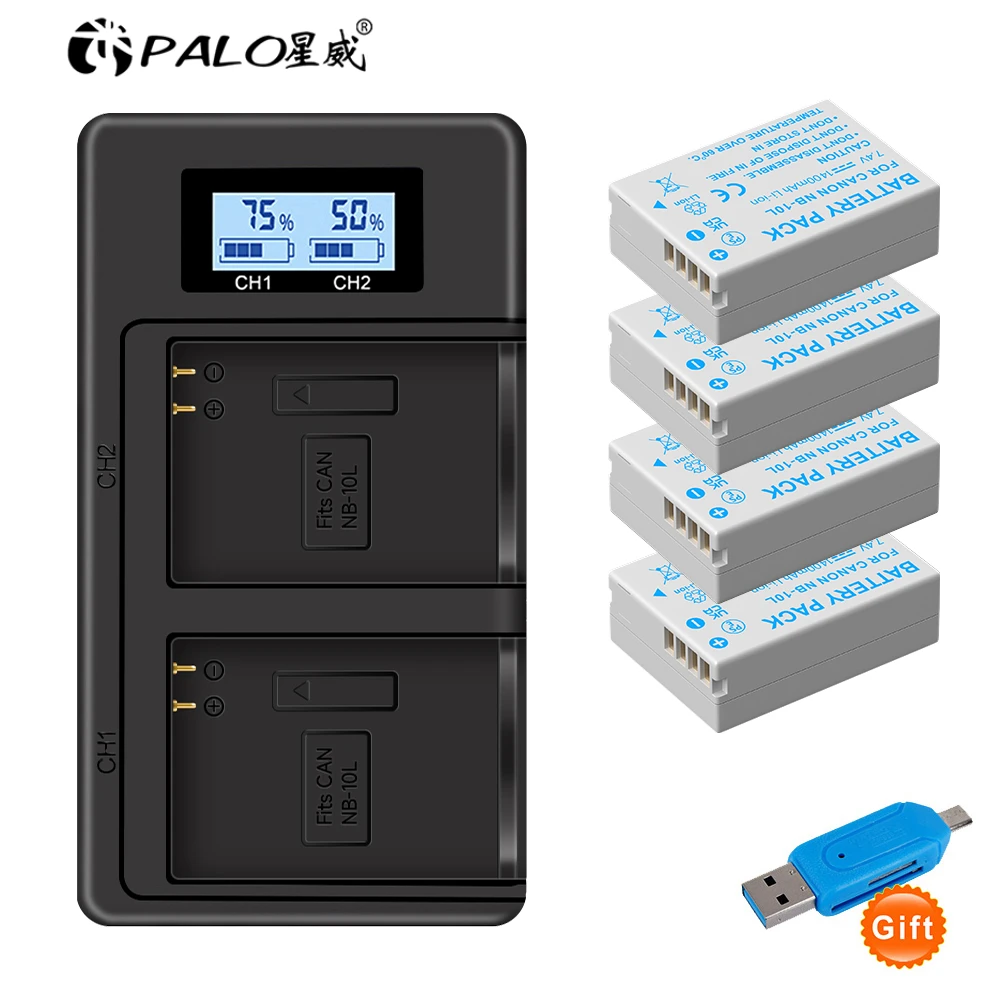 Palo Nb-10L Nb10L Nb 10L Batteria + Usb Lcd Doppio Caricatore Per Canon Sx40 Hs Sx40Hs Sx50 Powershot Sx40 Hs Sx50 Hs Sx60 Hs Batteria