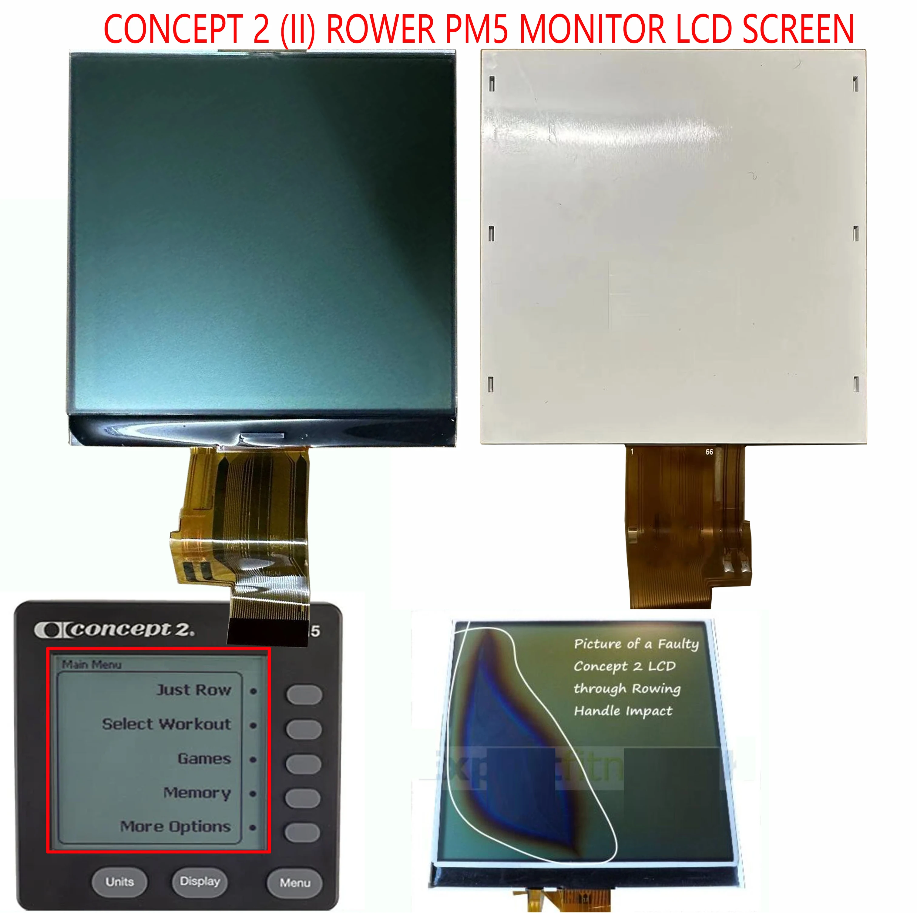 10 Pezzi Nuovo Display Lcd Originale Per Schermo Lcd Monitor Pm5 Rower Concept 2 (Ii)