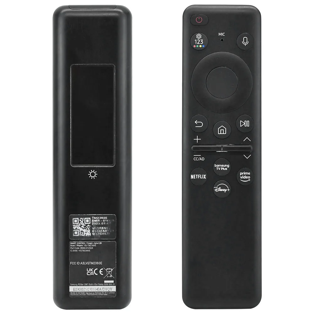 Nuovo Bn59-01432A Tm2360E Telecomando Ricaricabile A Celle Solari Vocali Per 2023 Samsung Tv Ls03C Q60C Q70C Q80C N800C Qn900C S95C