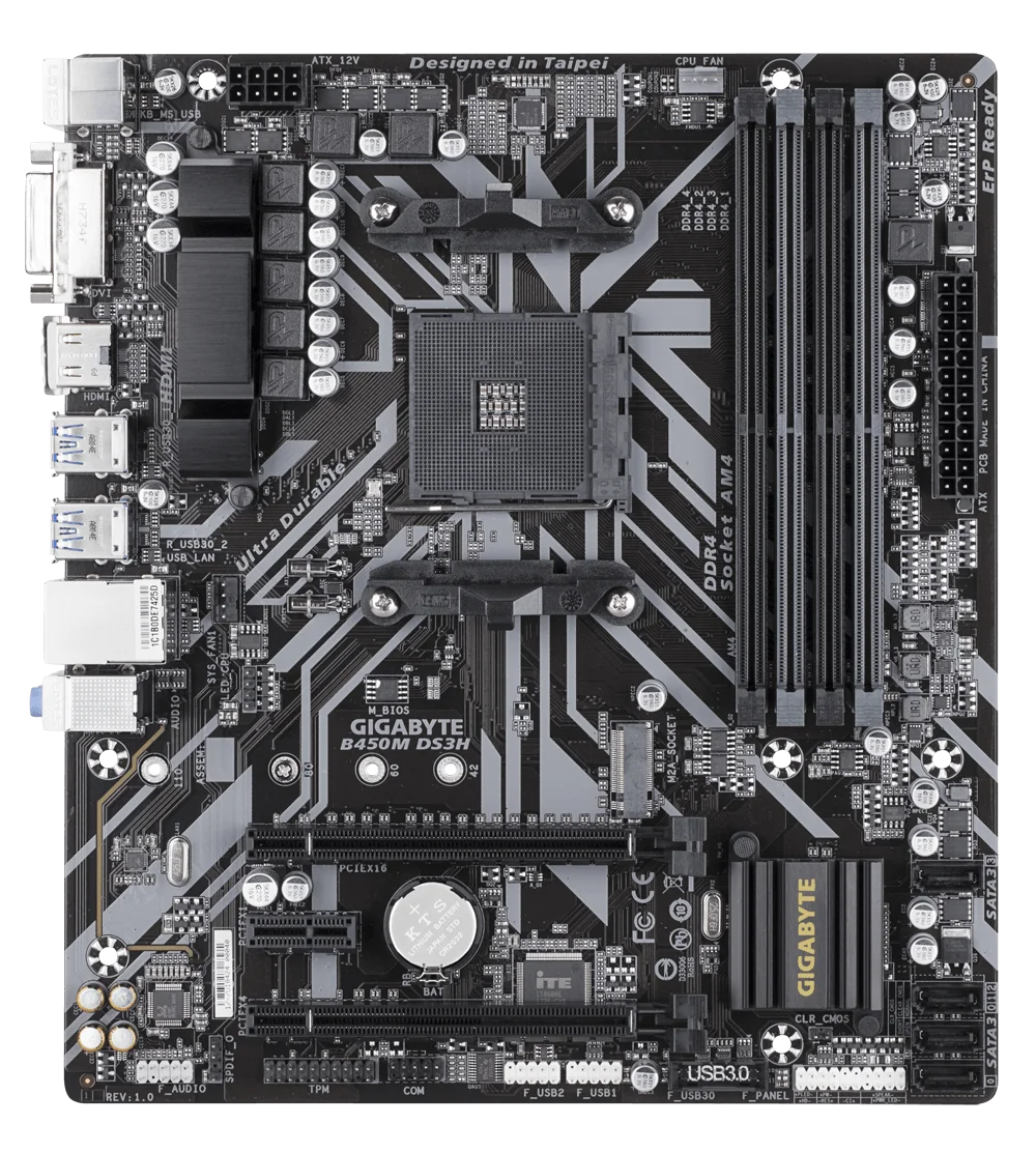 Gigabyte Ga-B450M Ds3H Usato Per Amd Am4 Ryzen 3/5/7/9 1Th.2Th.3Th.Athlon Usb3.1 Hdmi M.2 B450 Scheda Madre Per Pc Desktop Micro-Atx