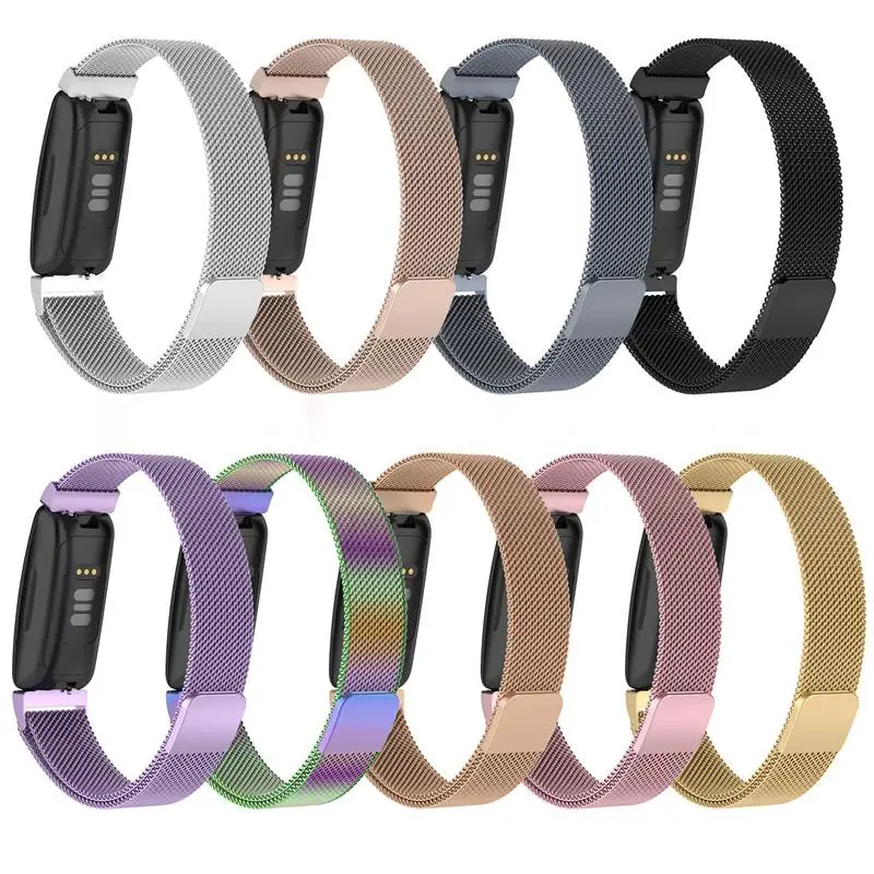 Cinturino Da Polso Per Fitbit Inspire 2 Smartwatch Sostituzione Cinturino In Maglia Di Acciaio Inossidabile Con Anello Magnetico Fitbit Ace 3 Fascia P