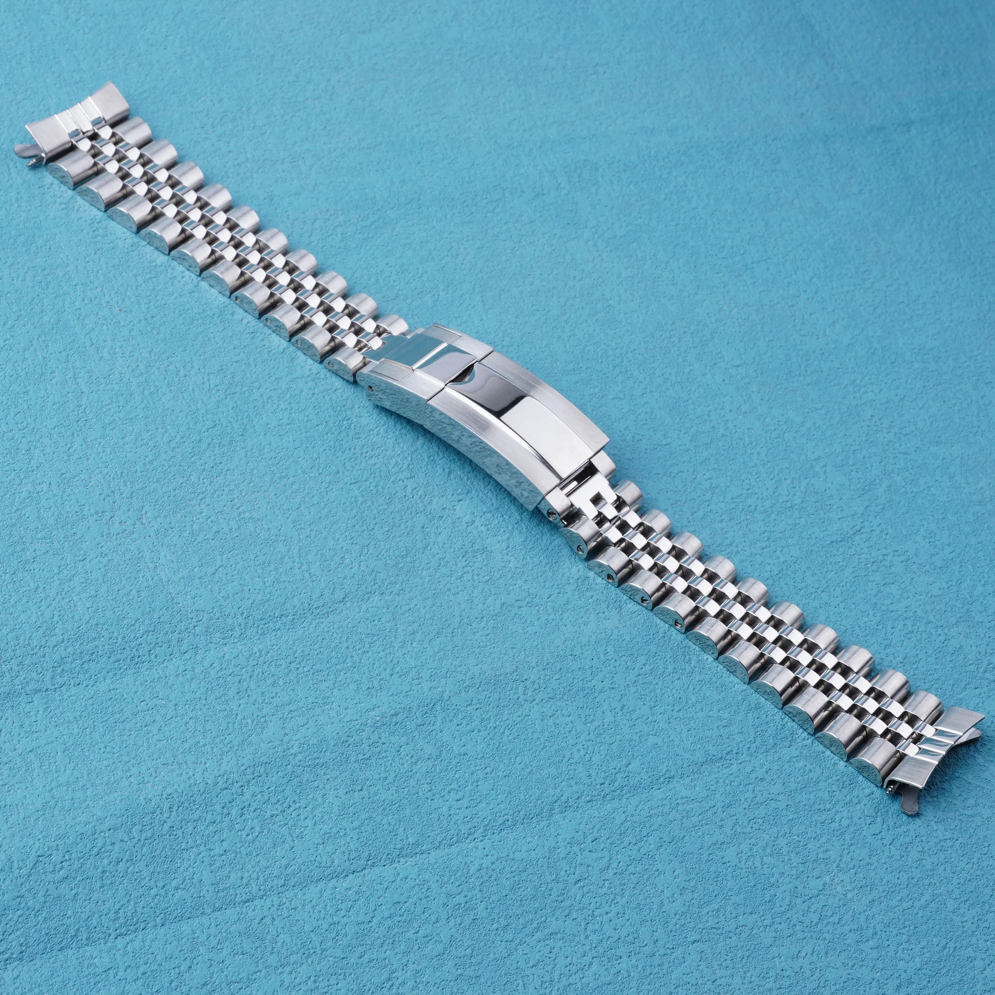 Rolamy 20Mm Sliver Hollow Curve End Solid Screw Links Cinturino Per Orologio Jubilee Strap Per Seiko 5 Sbdl085 Seiko Panda