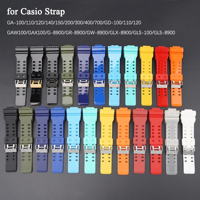 Cinturino In Resina Tpu Da 16Mm Per Accessori Per Orologi Con Bracciale Sportivo Serie G-Shock G-8900/Gr-8900/Gw-8900/Glx-8900/Ga-120/150/200/300