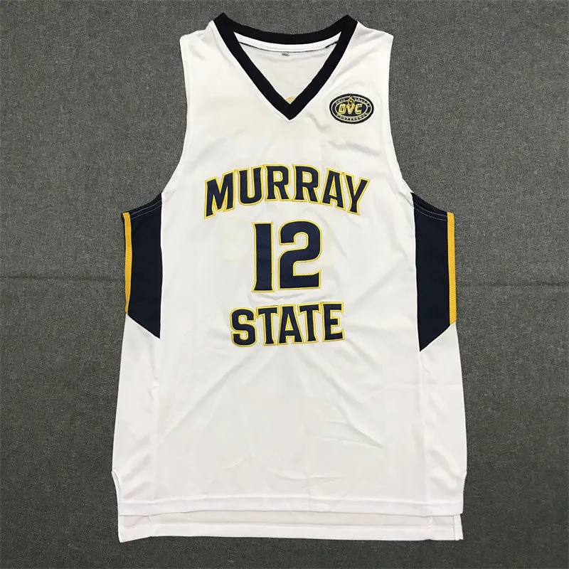 Maglia Da Basket Uomo Oversize 12 Ja Morant Murray State Ricamo Cucito Traspirante Sport High Street Hip Hop Sportswear